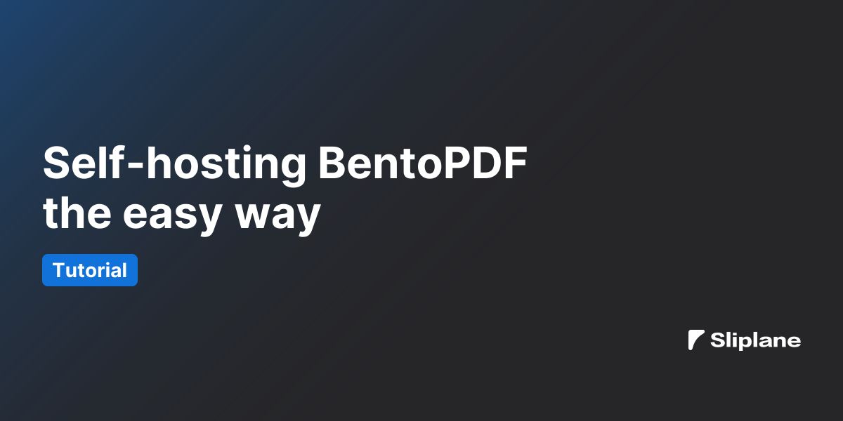 BentoPDF einfach selbst hosten